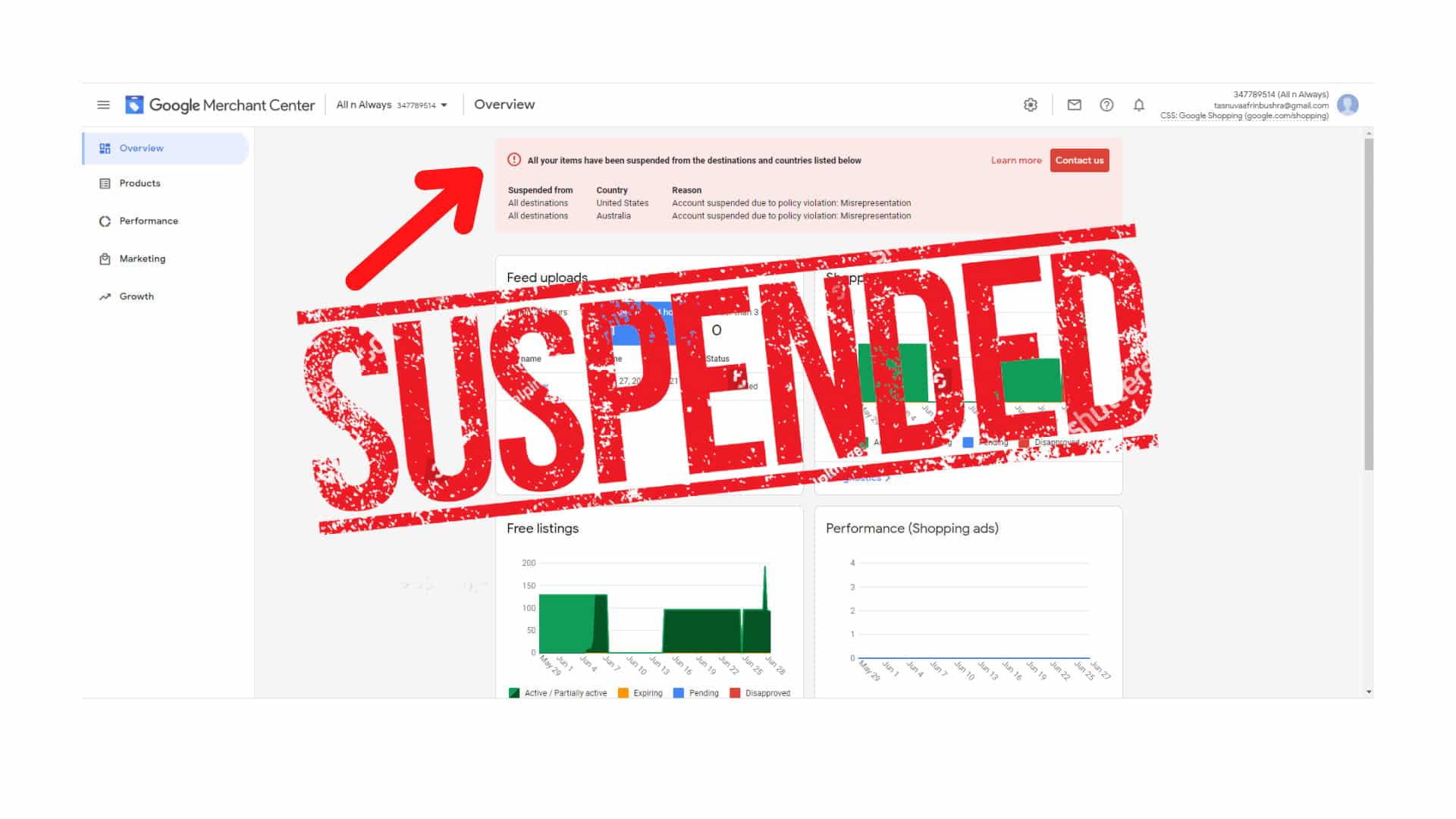 fix-google-merchant-center-suspended-misrepresentation-issue
