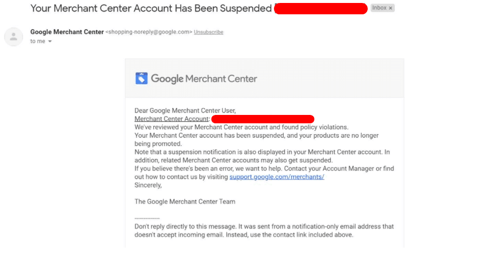 gogle-merchant-center-suspension-email