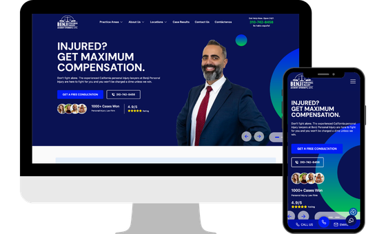 Benji personal injury attorneys website design example